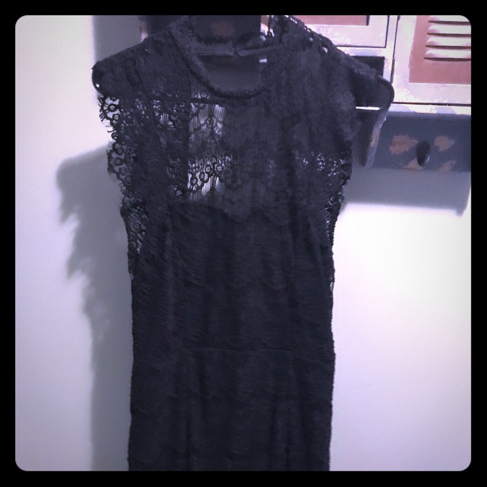 Free people black lace dress.